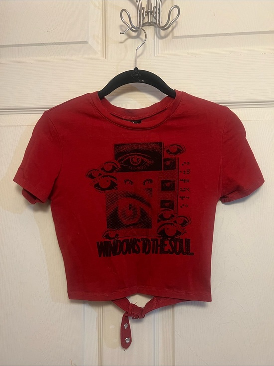 Empyre Tops - Red Empyre crop top with tie back buckle